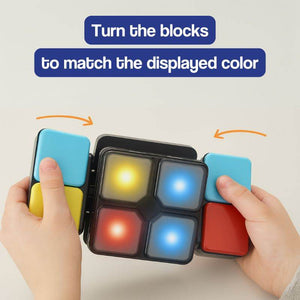 Smart Light Cube interactive STEM puzzle game with colorful LED lights and flip-and-slide action