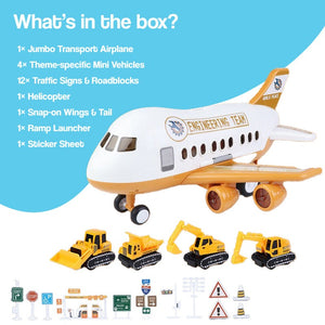 Little Hero Command Center jumbo airplane toy with lights, sounds, and rescue vehicles for kids ages 2+