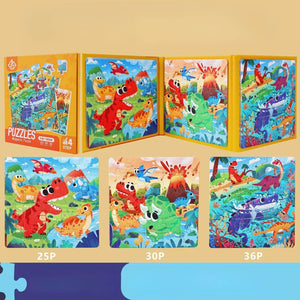 Children's colorful magnetic puzzle book with themed educational illustrations for ages 4-6