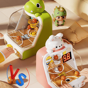 Colorful basketball arcade machine for kids aged 3-6 with sound effects and durable plastic design