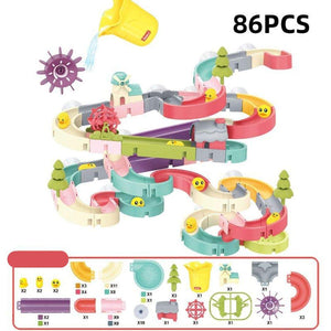 Colorful DIY water play track bath toy set made of safe plastic for kids