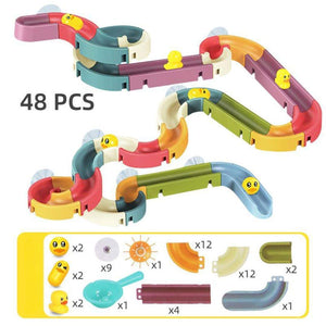 Colorful DIY water play track bath toy set for kids with interlocking pieces