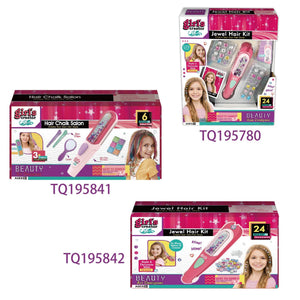 DIY bead machine set with colorful beads and hair dye sticks in bright packaging