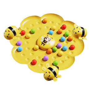 Children playing with a colorful bee honey collecting magnetic toy set