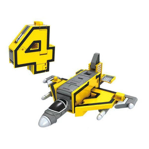 Digital deformation robot toy transforming from robot to car with building blocks
