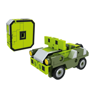 Digital deformation robot toy transforming from robot to car with building blocks