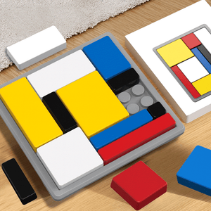 Children playing with educational wooden logic puzzle blocks enhancing learning and creativity