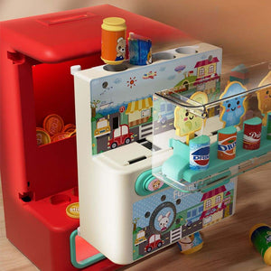 Colorful children's music vending machine toy with candy for interactive play and skill development