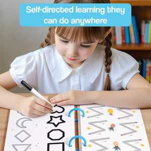 TraceMaster toddler writing reusable cards with dry-erase markers for pre-writing skill development