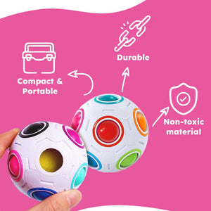 RainbowMatch STEM Brain Puzzle Ball colorful tactile fidget toy for kids and travel