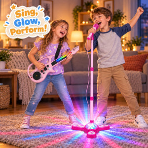 Complete Karaoke Microphone Set with LED Stand