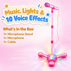 Complete Karaoke Microphone Set with LED Stand