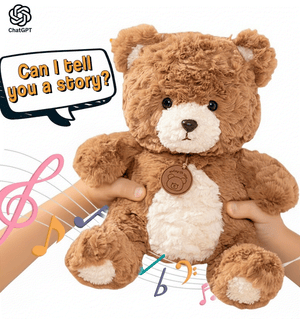 ChattyBear AI-Smart Learning Plushie cuddly interactive brown teddy bear toy for kids ages 3+ with storytelling and voice features