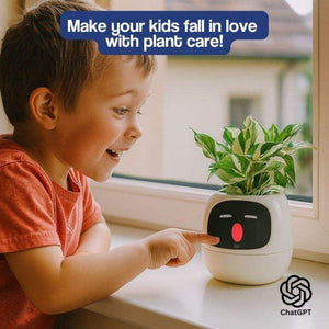 Ivy AI GrowBuddy Smart Plant Care System with expressive face and sensors for interactive plant care and STEM learning