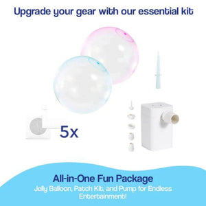 Giant Jelly Balloon Ball kit with two inflatable balls, patch kit, and pump for outdoor fun and active play.