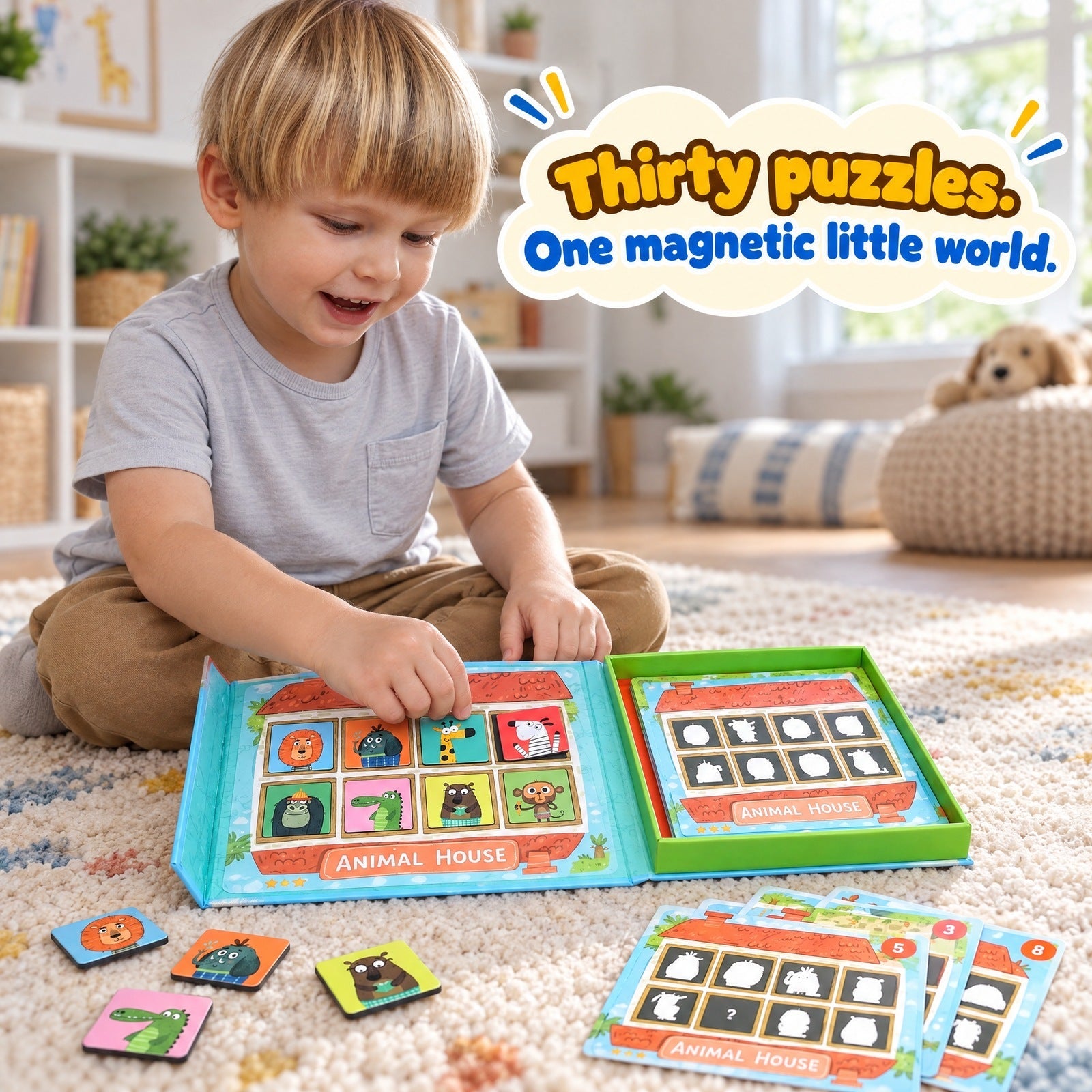Magnetic Animal House Matching Game
