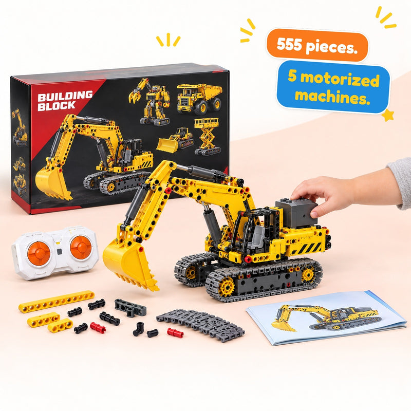 5-in-1 Remote Control Construction Building Block Kit