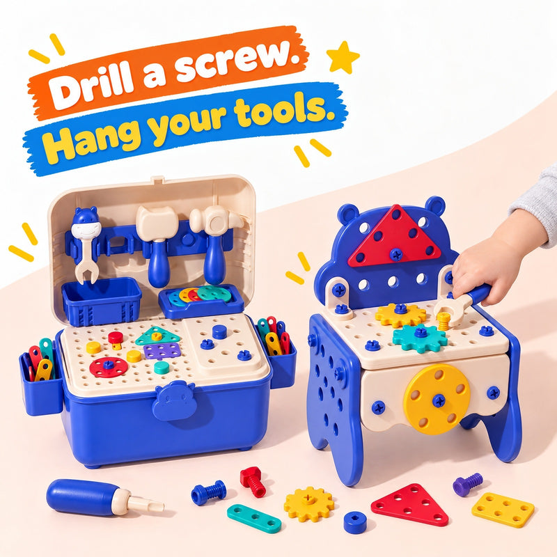 Kids' Tool Set & Workbench Electric Drill Tools & Building Pieces – educational toy
