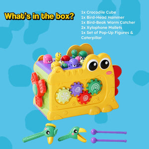 Whack-a-Mole Activity Cube with Xylophone