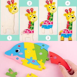 Montessori 3D Animal Shaped Puzzle (Set of 3)