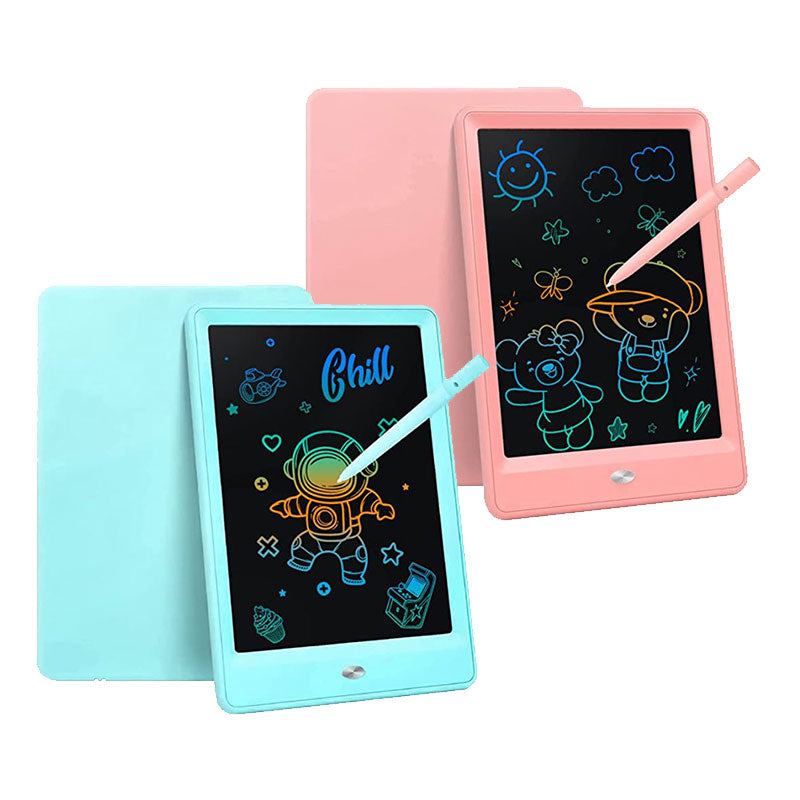 Colorful LCD writing and drawing tablet with pen for kids creative learning and art activities