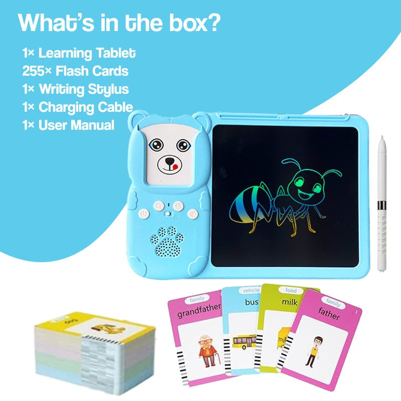 SmartTrace multi-sensory learning tablet with flashcards, LCD tracing board, and clear audio pronunciation for kids ages 3+
