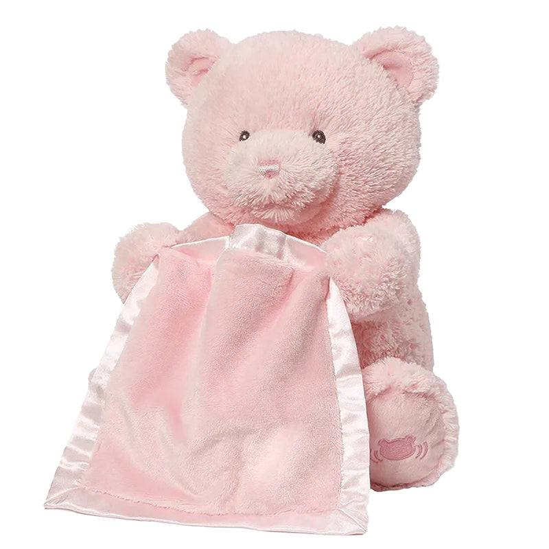 Peek-a-Bear Interactive ultra-soft plush bear playing peekaboo with satin blanket and childlike voice