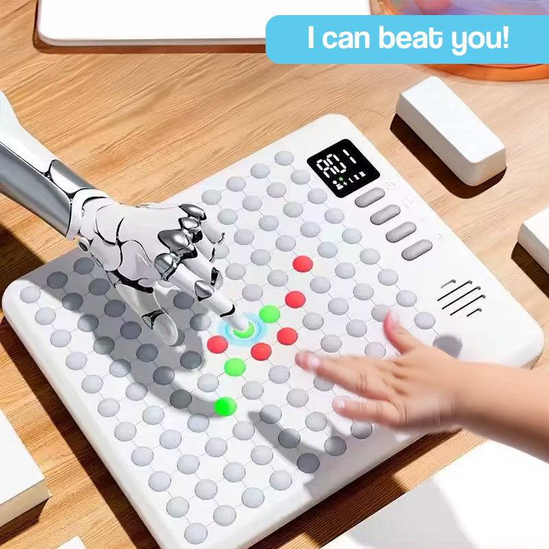 BrainBuzz AI Battle 9-in-1 LED game board for kids with AI opponent and interactive lights