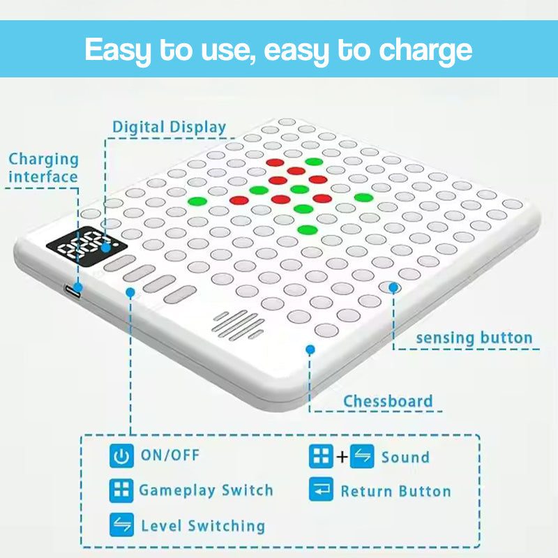BrainBuzz AI Battle 9-in-1 electronic game board with LED lights and AI opponent for kids ages 4+