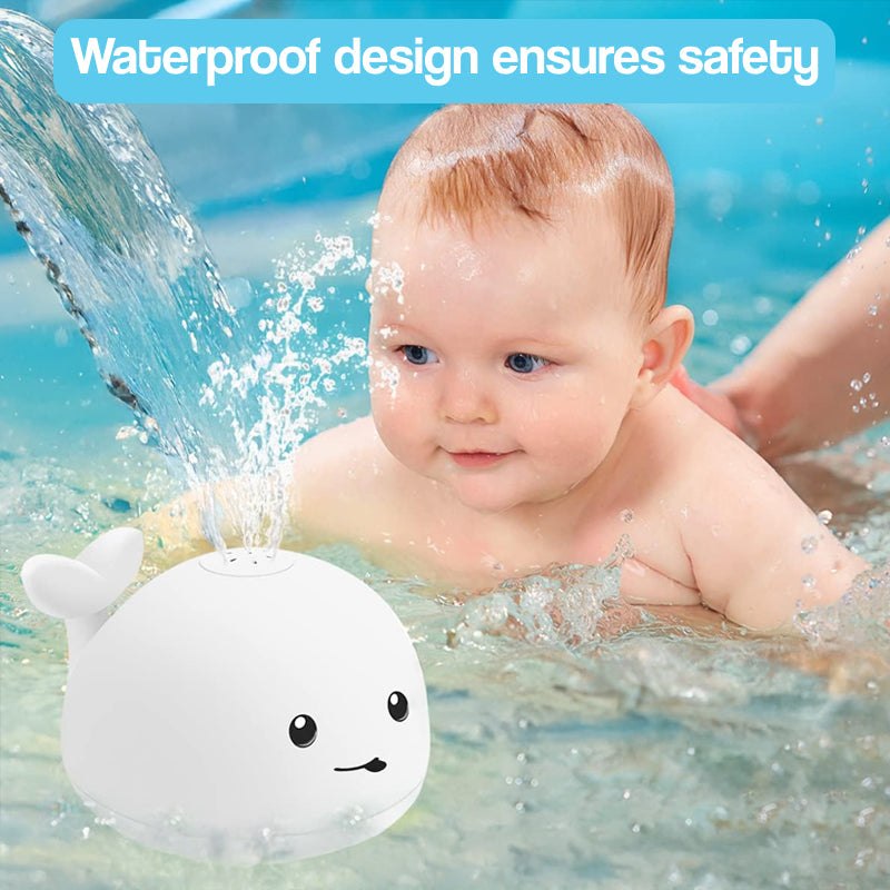 Ocean Adventure 4-in-1 Bath Play Bundle with light-up whale, foaming shark, surprise egg, and swimming turtles bath toys for kids ages 3+