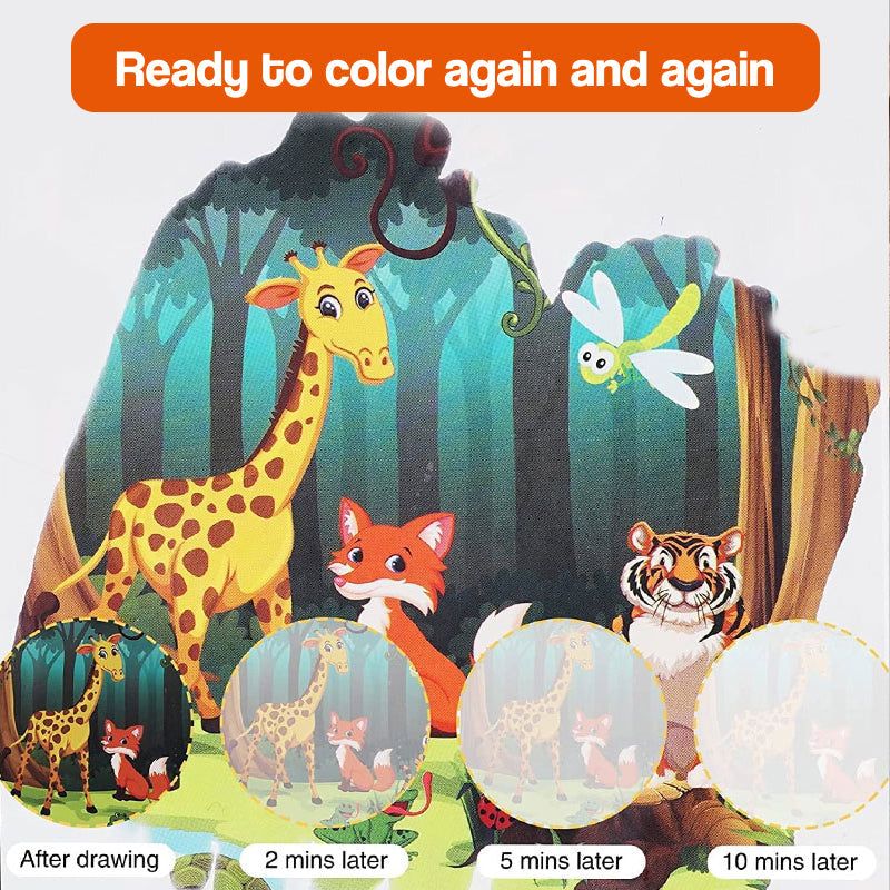 Magic Color Reusable Waterbook with water pen revealing vibrant colors on reusable pages