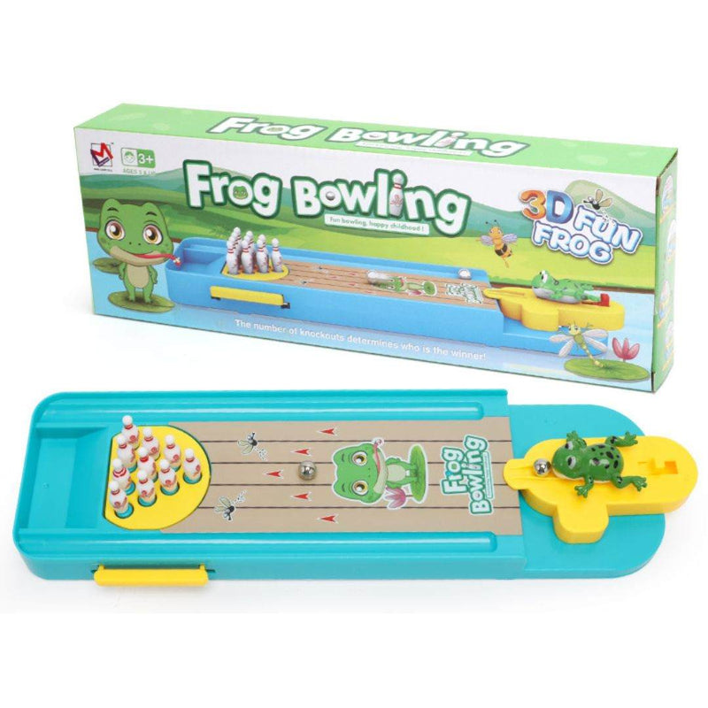 Children playing with educational bowling and basketball game toy promoting active learning and coordination