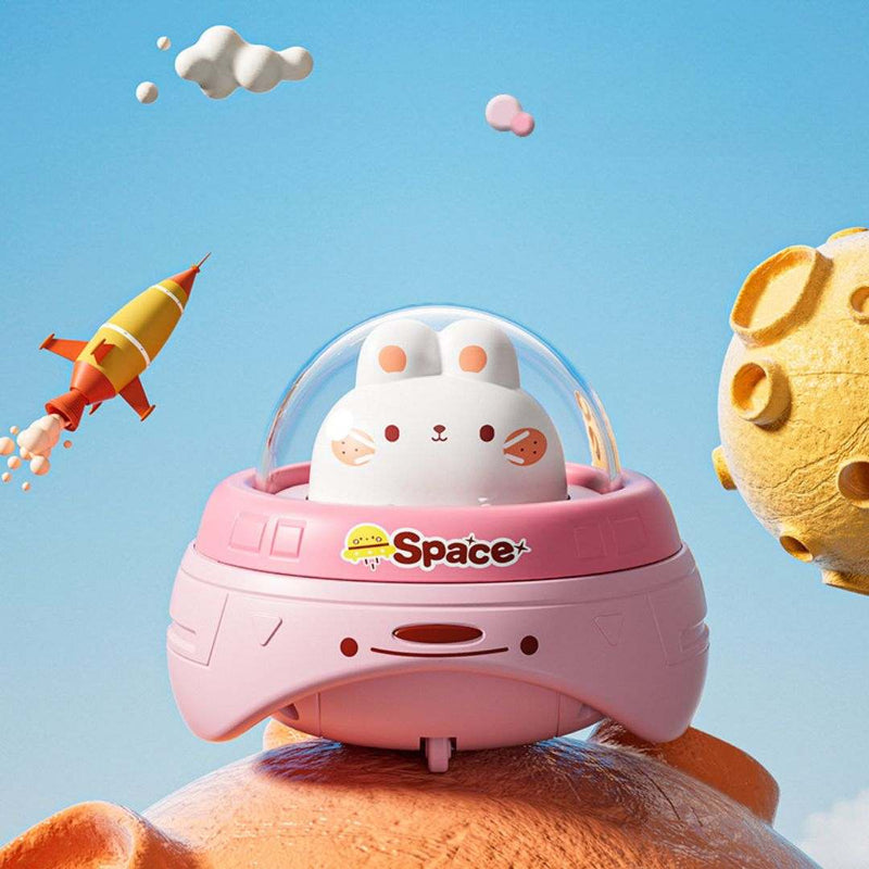 Colorful inertia flying saucer toy cars for kids made of durable plastic with fun animal designs