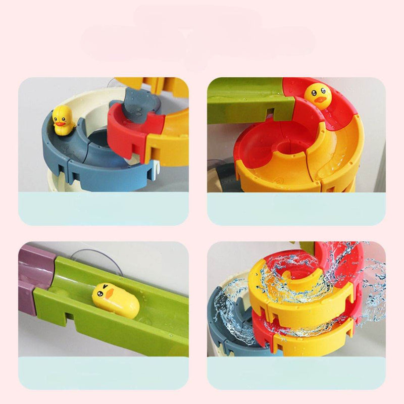 Colorful DIY water play track bath toy set for toddlers and kids