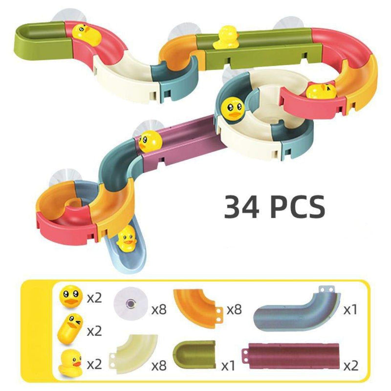 Colorful DIY Water Play Track bath toy set for toddlers and preschoolers
