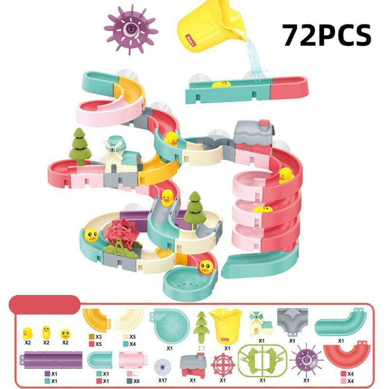 Colorful DIY water play track bath toy set made of safe non-toxic plastic for kids