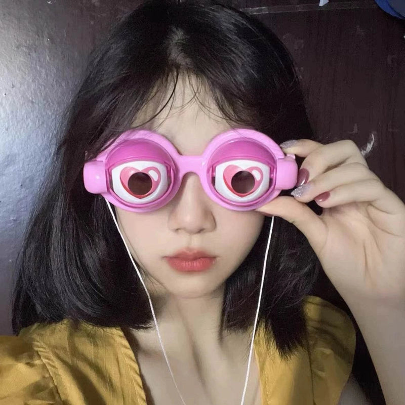 Set of colorful eye-shaped funny glasses prank toy for kids and teens