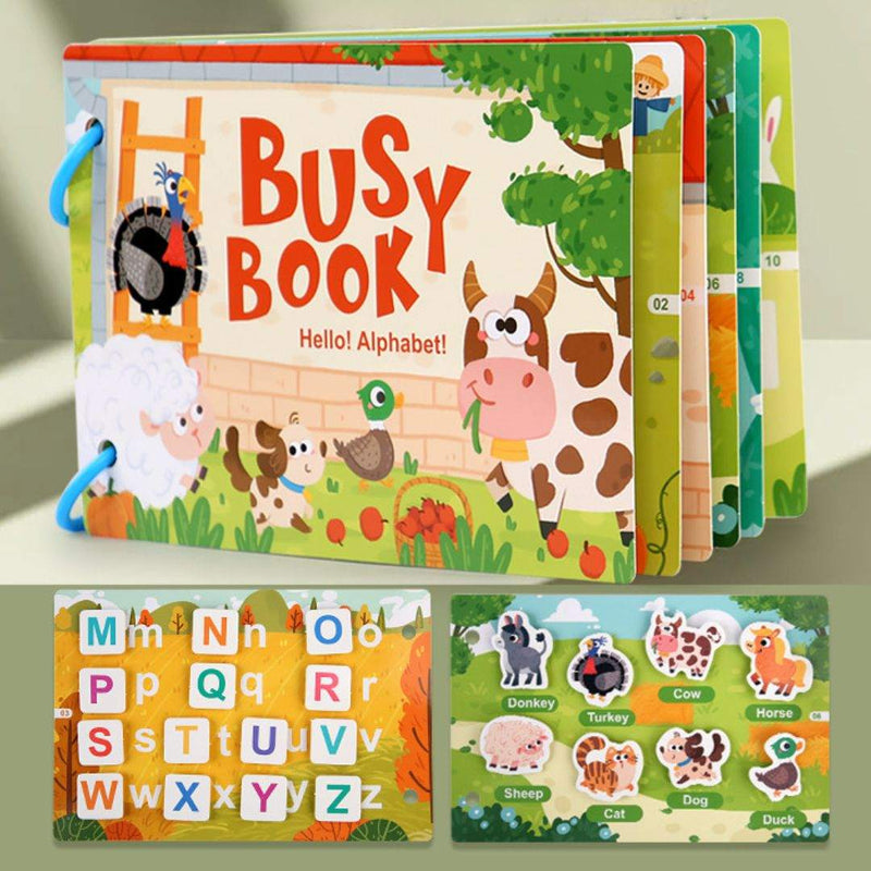 Early Education Busy Book and Puzzle with reusable stickers and themed learning activities for kids aged 4-6