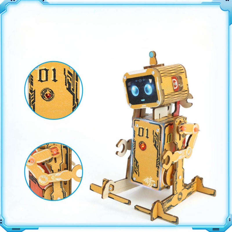 Voice-controlled DIY educational robot kit made of durable plastic for STEM learning and coding practice