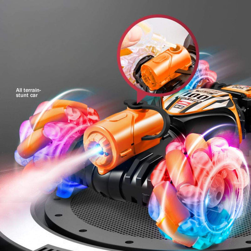 Gesture-sensing off-road drift remote control car with colorful lights and stunt features