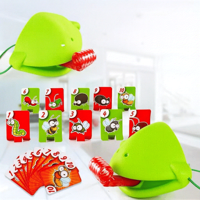 Frog Mouth Tongue-Out interactive table game made of soft rubber for family fun and skill development