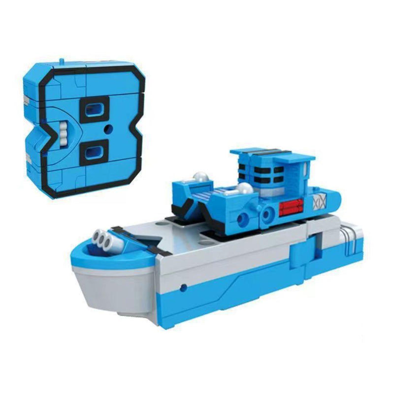 Digital deformation robot toy transforming into car building blocks set for kids
