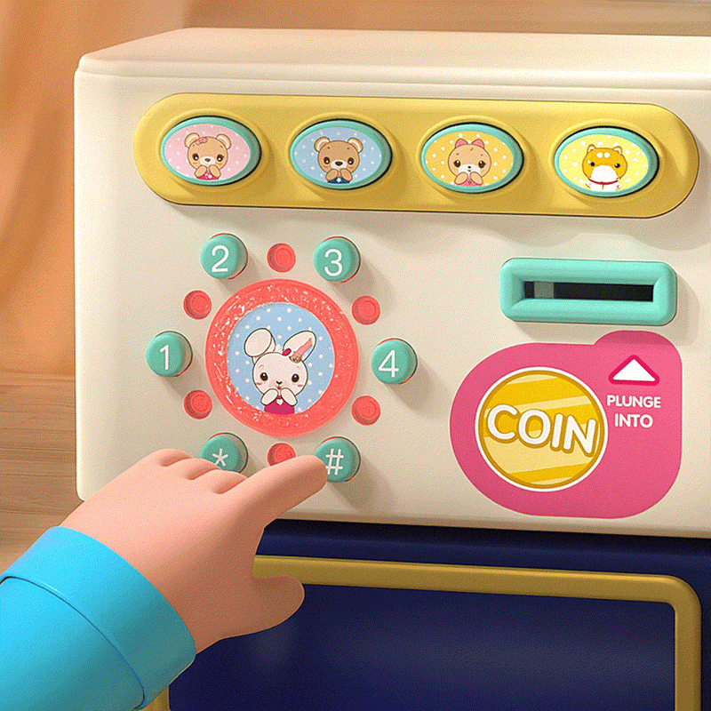 Children's colorful music vending machine toy with candy for interactive play and skill development