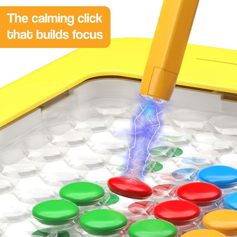 Colorful magnetic drawing board with magnetic beads and pattern cards for kids' creativity and learning