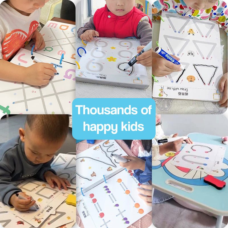 TraceMaster toddler writing reusable cards with dry-erase markers for tracing lines and letters development