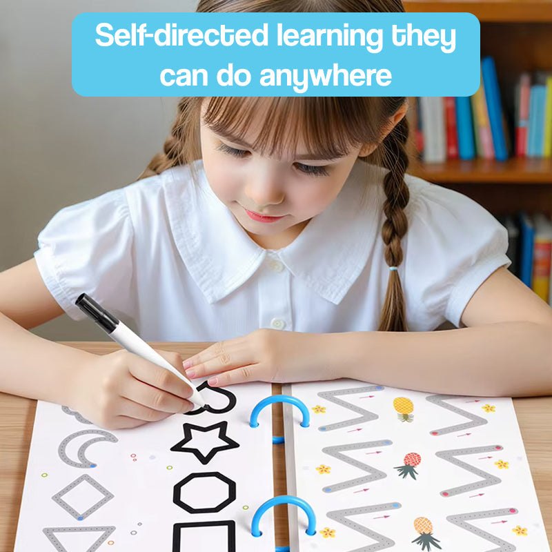 TraceMaster toddler writing reusable cards with dry-erase markers for pre-writing skill development