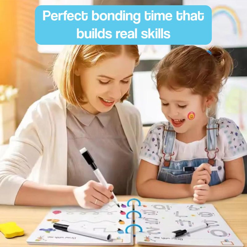 TraceMaster toddler writing reusable cards with dry-erase markers for pre-writing skills development and fine motor control