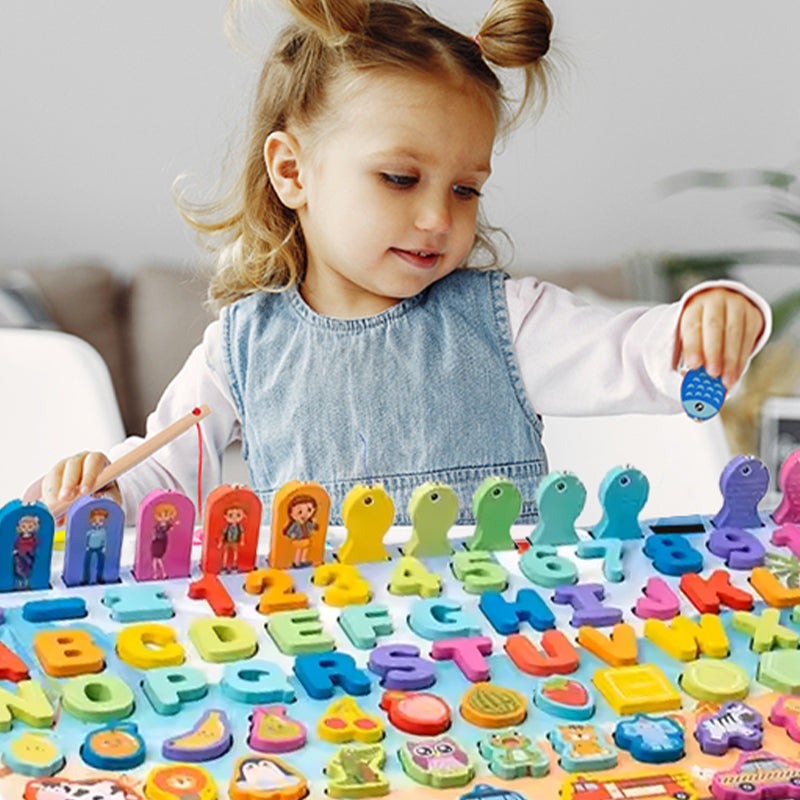 My First Big Skills Set for toddlers featuring Montessori fishing board, fidget sensory ball, and busy ball for fine motor skills and sensory play