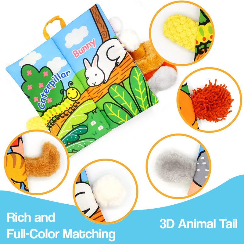 My First Farm & Feel Set wooden farm toy and animal tails sensory book for toddler skill development and sensory play