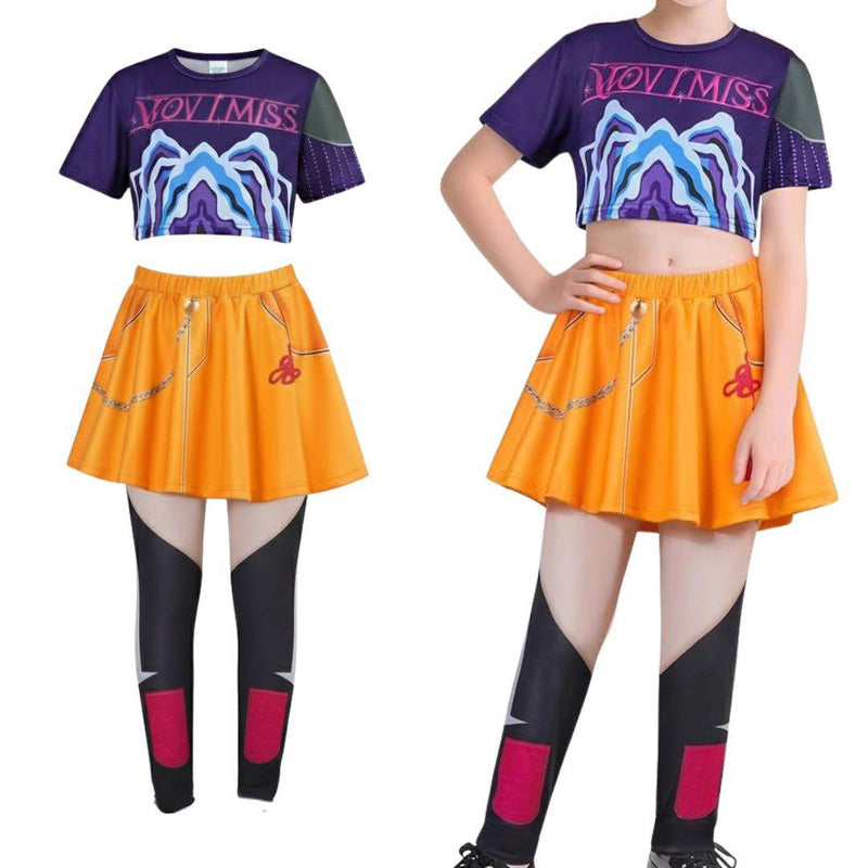 Kids wearing colorful Warrior Squad Halloween costumes with geometric patterns and warrior-inspired designs